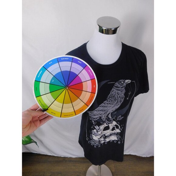 Memento Mori Crow Graphic T-Shirt Size Small Gothic - Picture 6 of 11